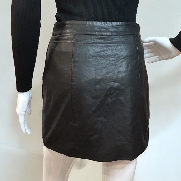 Faux Suede and Leather Patchwork Mini Skirt - Picture 3 of 10